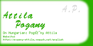 attila pogany business card